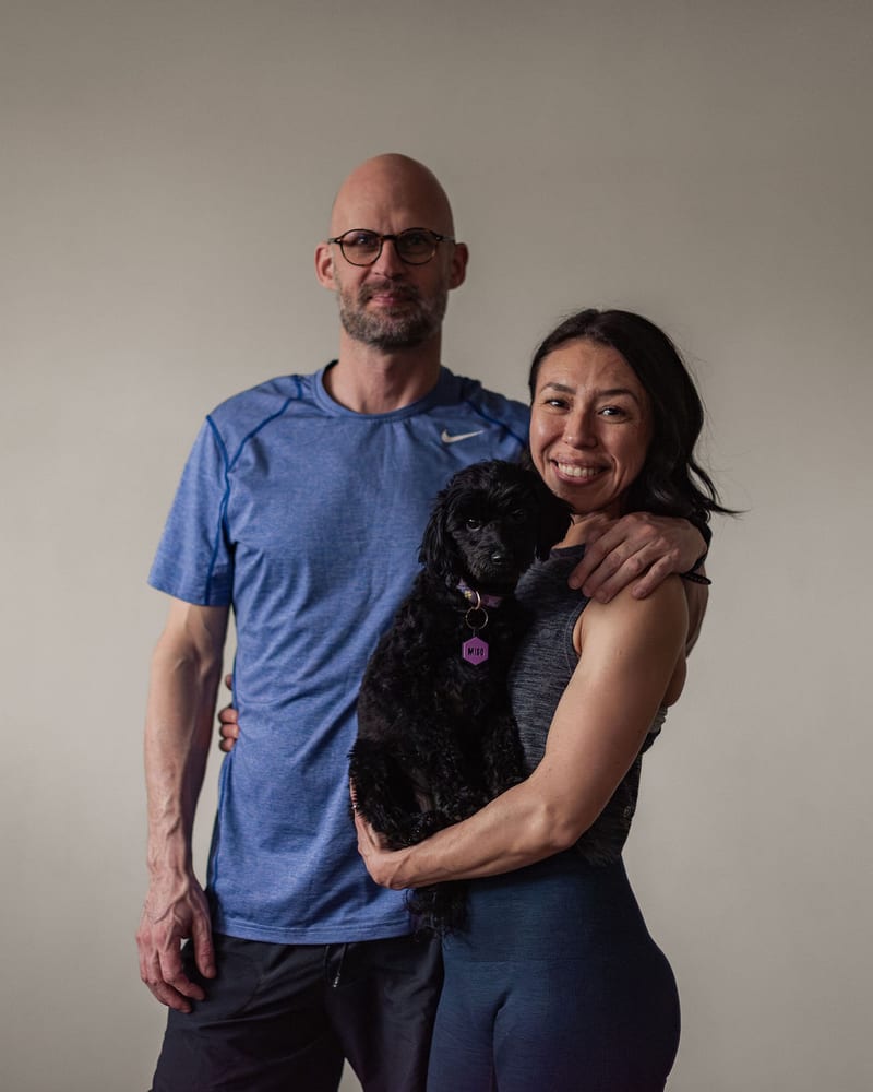 Nicklas and Lizette with their dog Miso
